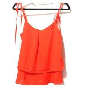Orangey Banana Republic tie-sleeve tank, XS